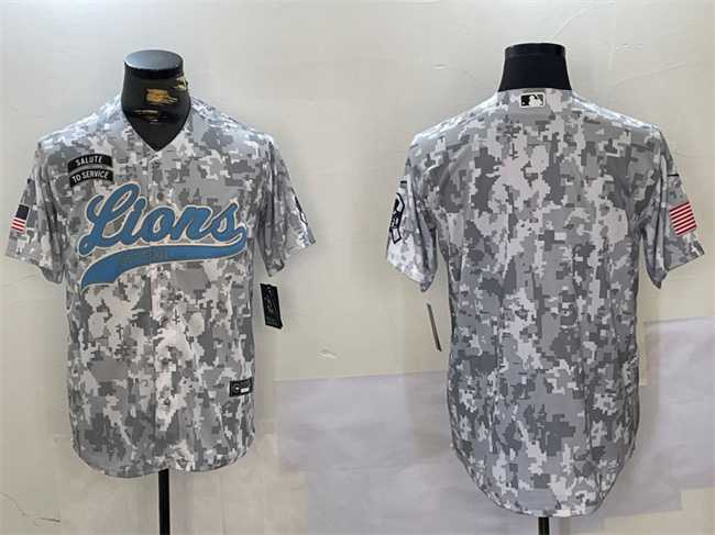 Mens Detroit Lions Blank 2024 Arctic Camo Salute To Service Stitched Baseball Jersey